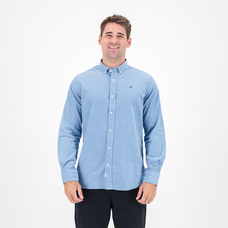 Springboks Fine Corduroy Shirt - Faded Denim - Old School