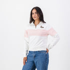 Springboks Hoop Quarter Zip Crop Sweat - Rose Quartz - Old School