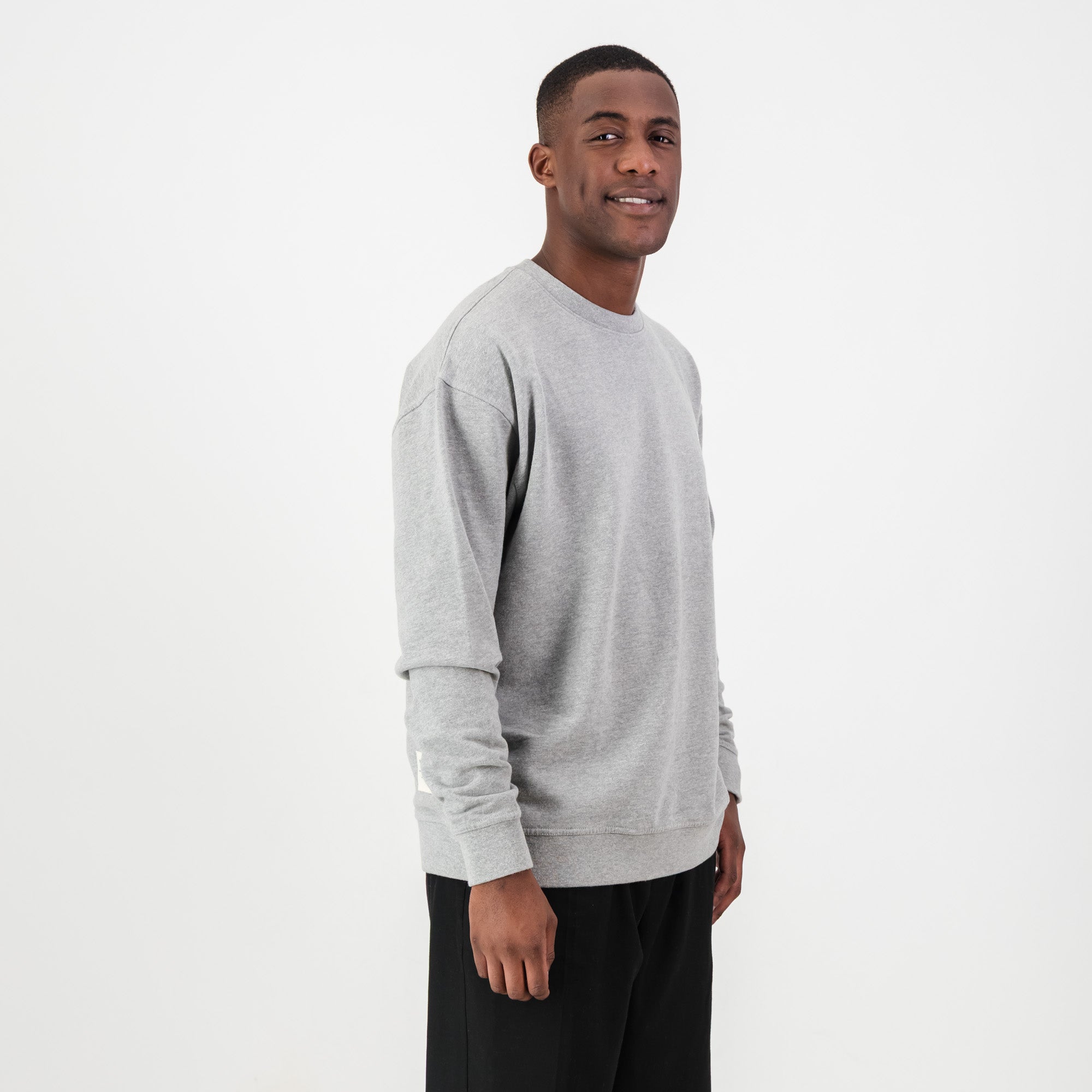 Springboks HS Small logo Crew Sweat - LT Grey Melange - Old School