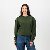 Springboks HS Small logo Crew Sweat - Military Olive - Old School
