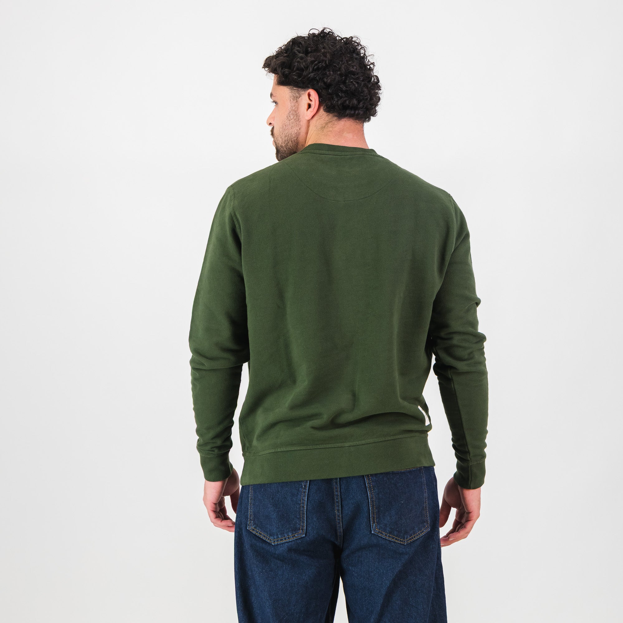 Springboks HS Small logo Crew Sweat - Military Olive - Old School