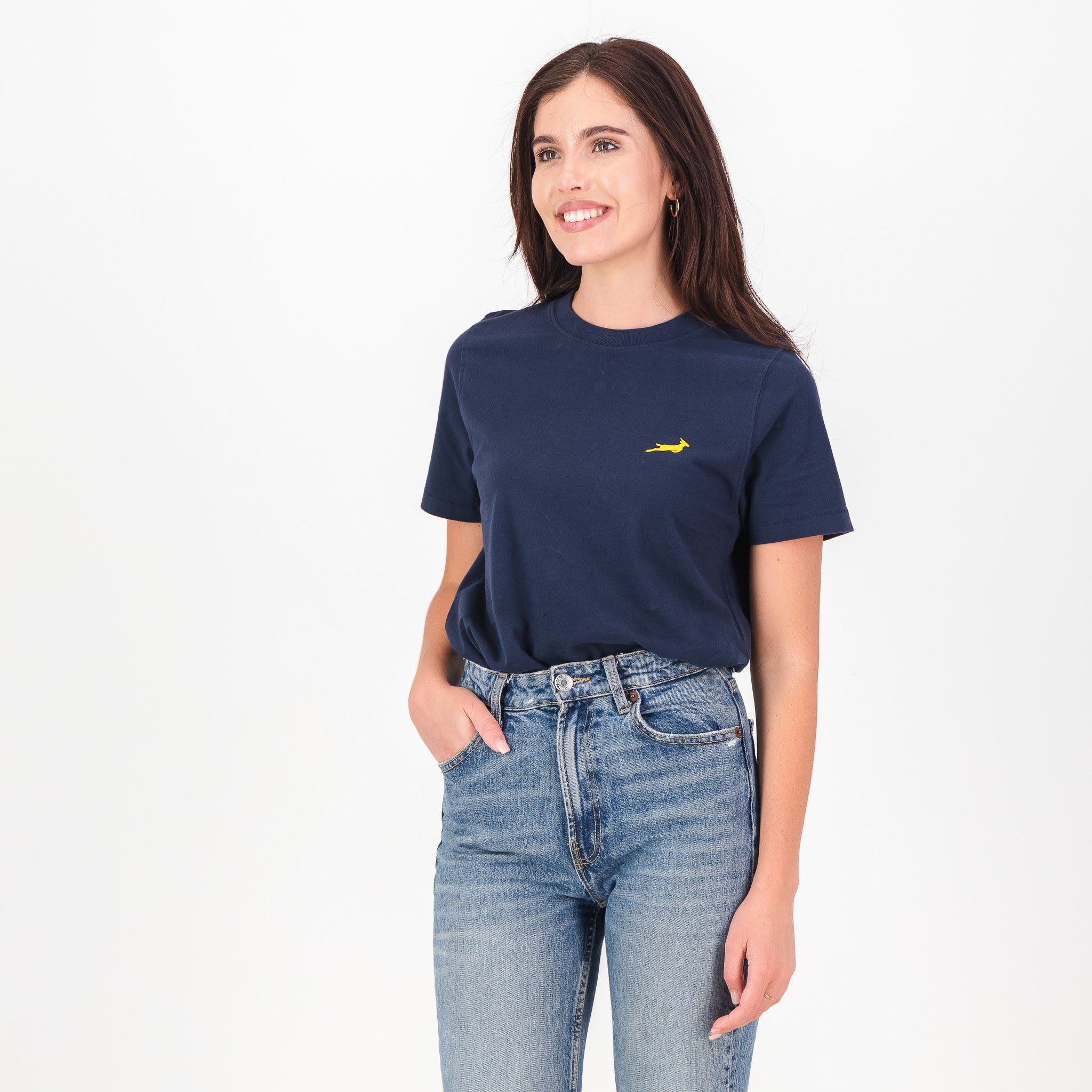 Springboks HS Sml Logo L Crew Tee - Navy - Old School