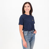 Springboks HS Sml Logo L Crew Tee - Navy - Old School