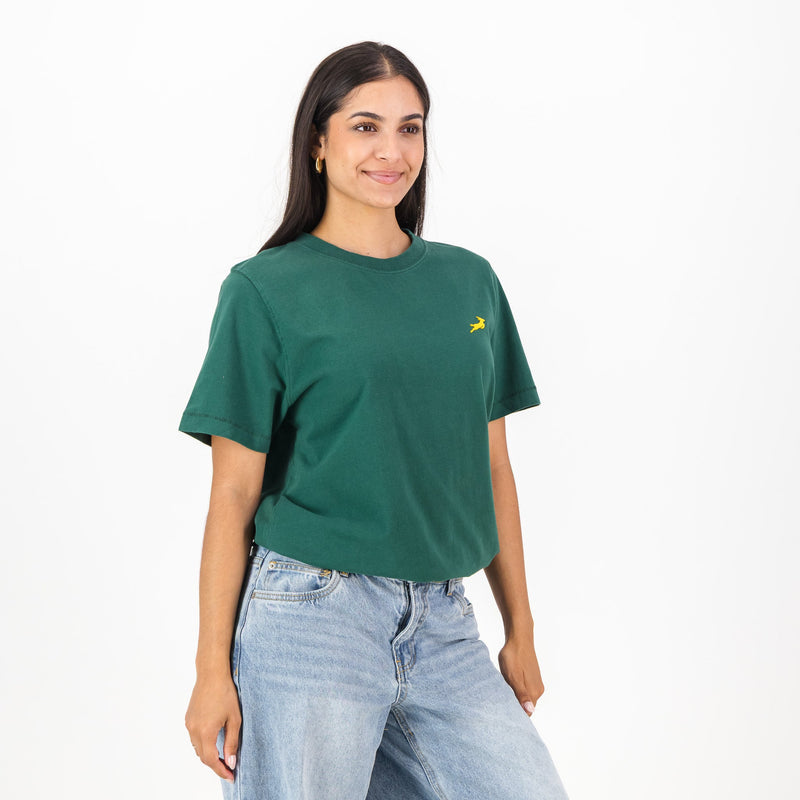 Springboks HS Sml Logo L Crew Tee - OS Green - Old School