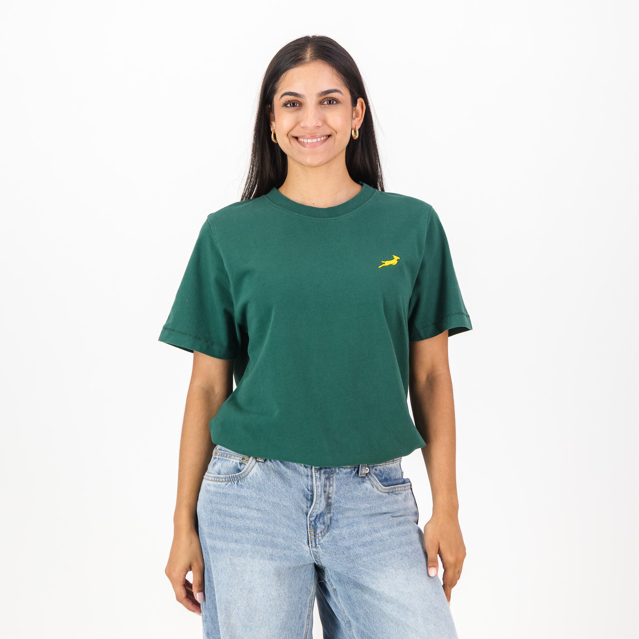 Springboks HS Sml Logo L Crew Tee - OS Green - Old School