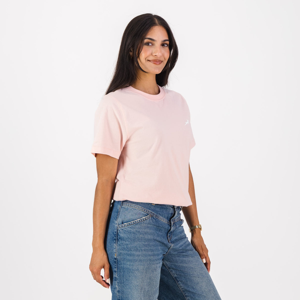 Springboks HS Sml Logo L Crew Tee - Rose Quartz - Old School