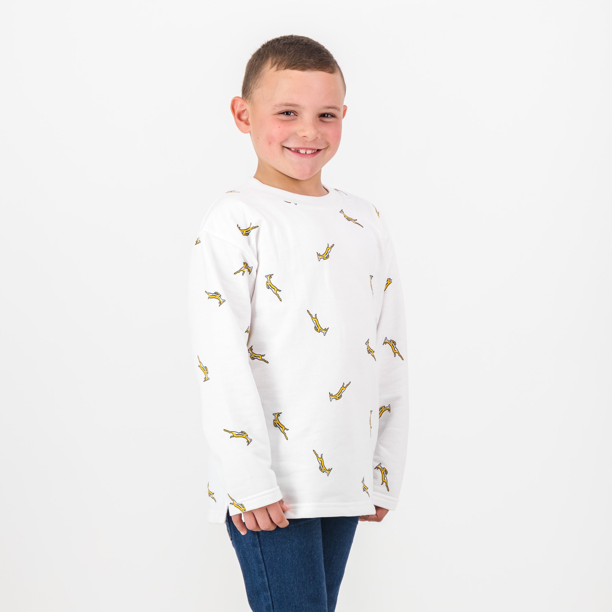 Springboks Kids Bokkies Fleece Sweat - White - Old School