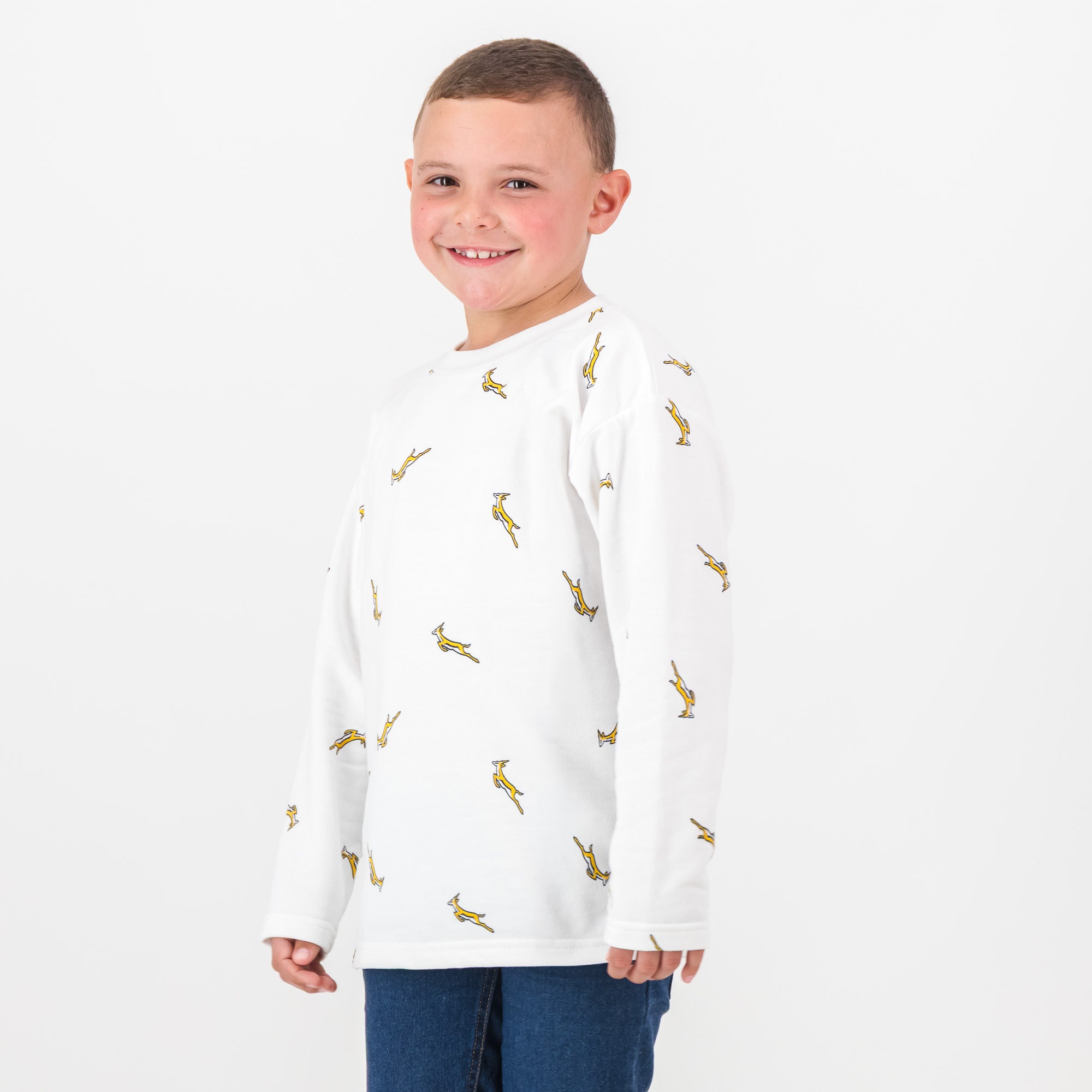 Springboks Kids Bokkies Fleece Sweat - White - Old School