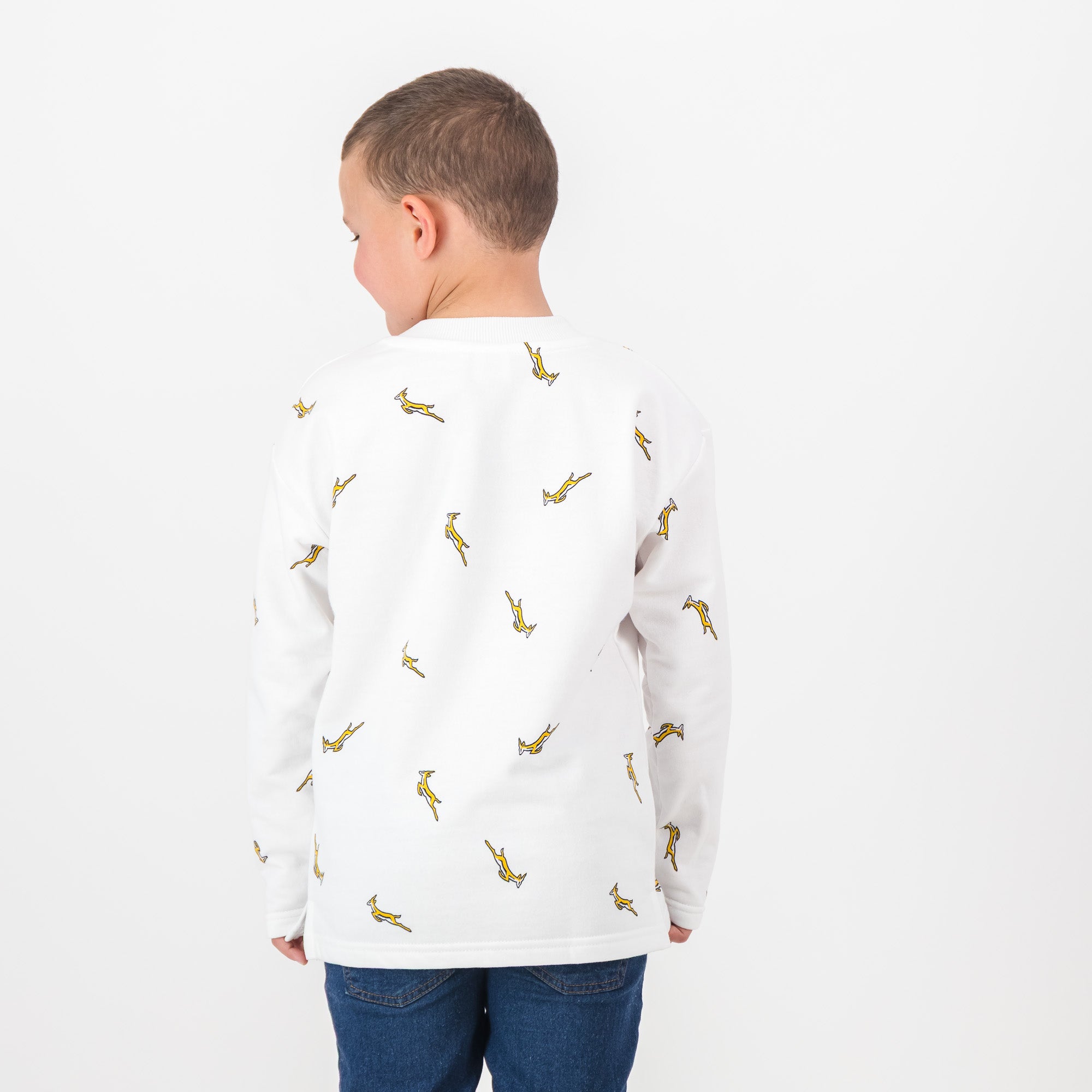 Springboks Kids Bokkies Fleece Sweat - White - Old School