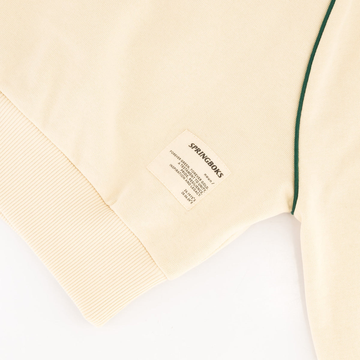 Springboks Ladies Piped Zip Through Sweat - Ivory - Old School
