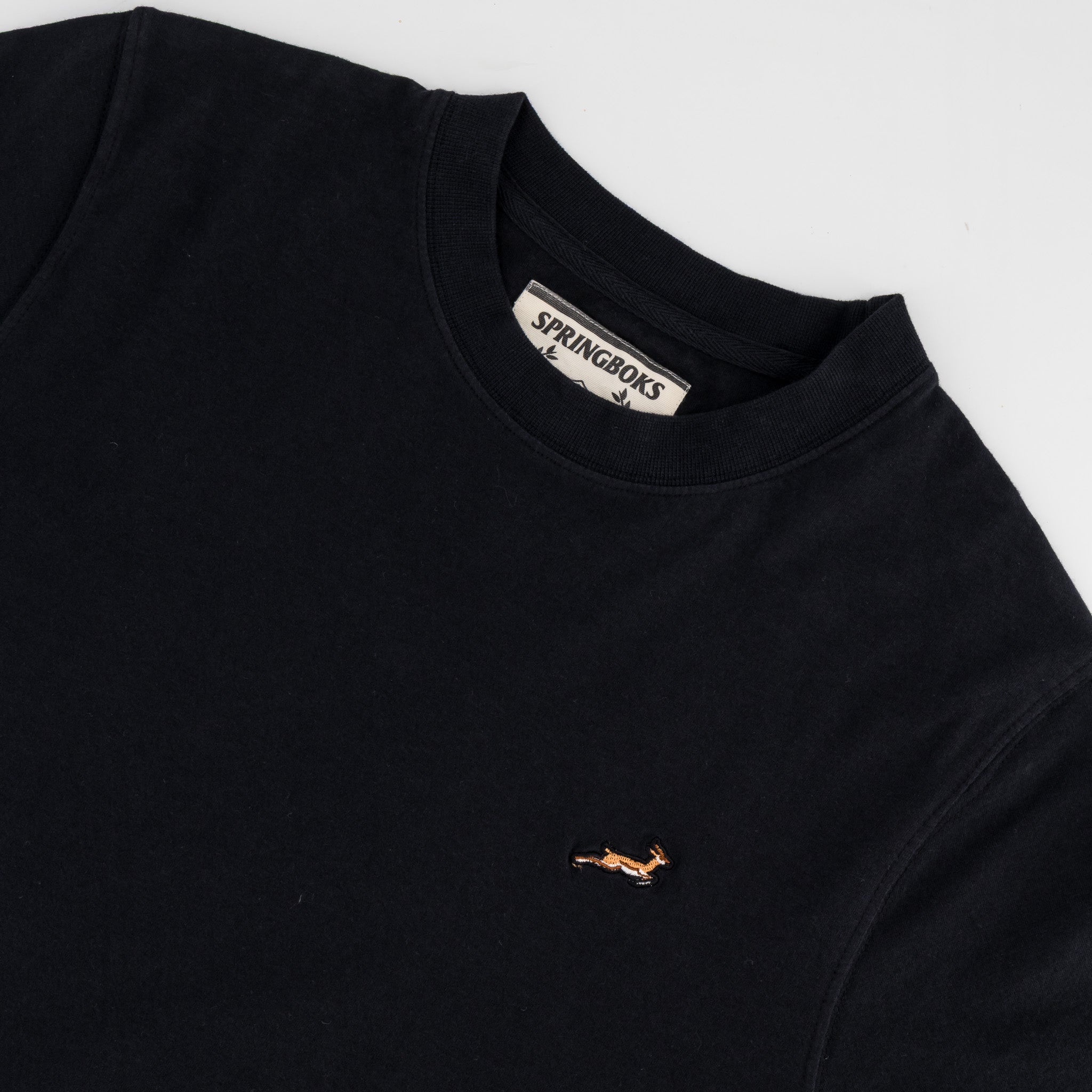 Springboks LC EMB Regular Crew Tee - Black - Old School