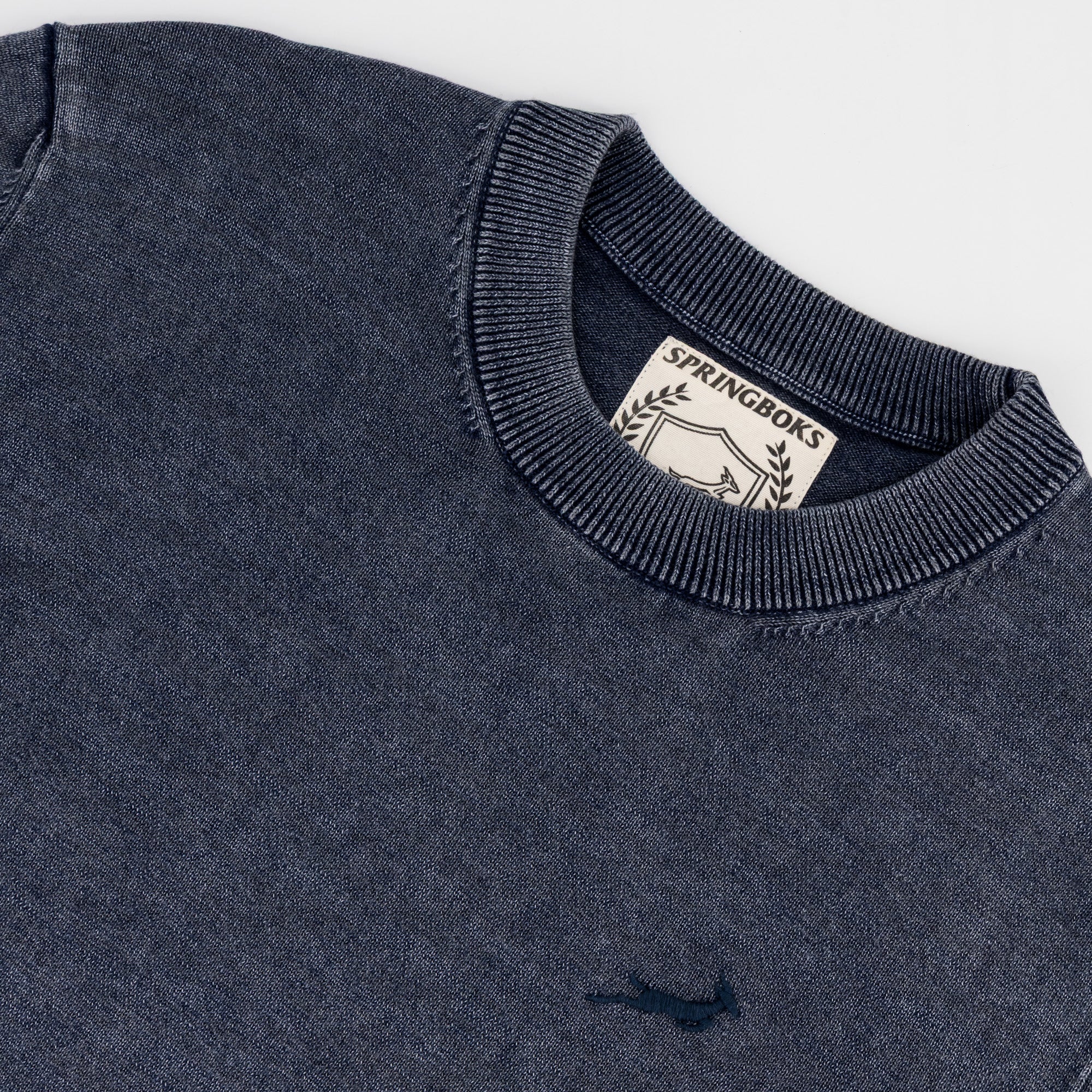 Springboks Overdyed Crew Neck Knit - Navy - Old School