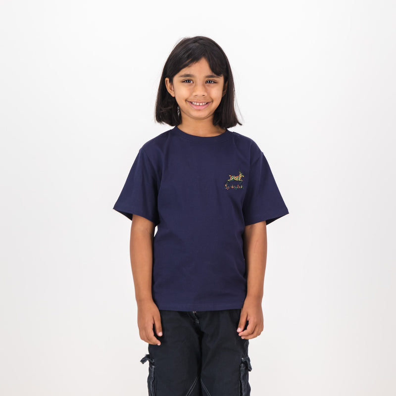 Springboks Painted Bok Kids Crew Tee - Navy - Old School