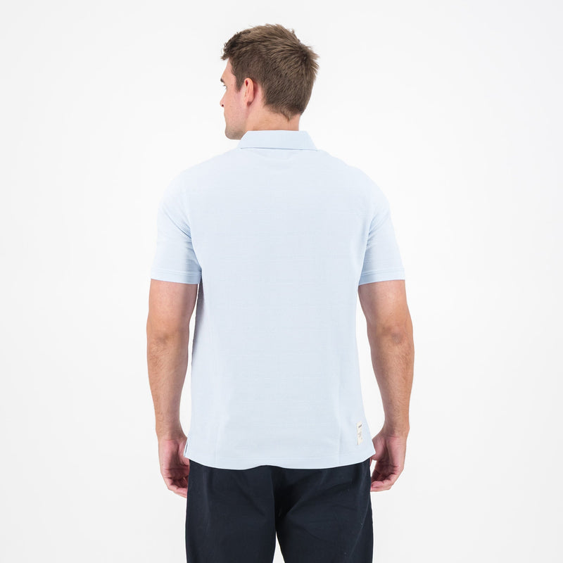 Springboks Popcorn Short Sleeve Golf Polo - Blue - Old School
