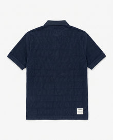 Springboks Popcorn Short Sleeve Golf Polo - Navy - Old School