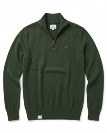 Springboks Quarter Zip Knit Knitwear Rifle Green - Old School