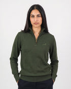 Springboks Quarter Zip Knit Knitwear Rifle Green - Old School