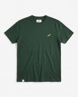 Springboks Small Logo Regular Crew T-Shirt Plain Green - Old School