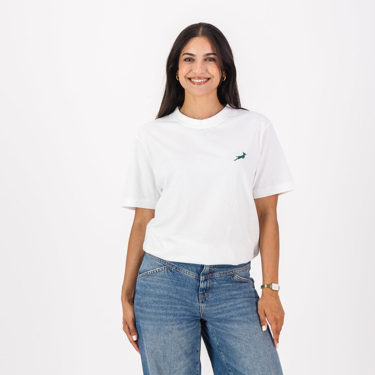 Springboks SML Bok HS Regular Crew Tee - White - Old School