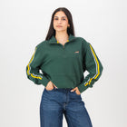 Springboks Twill SLV Quarter Zip Sweat - OS Green - Old School