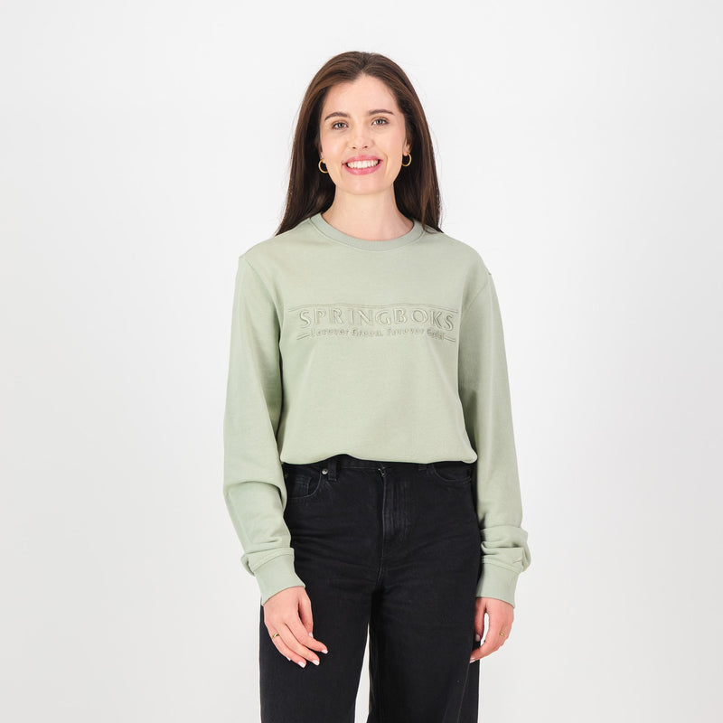 Springboks Word FGFG Crew Sweat - Desert Sage - Old School