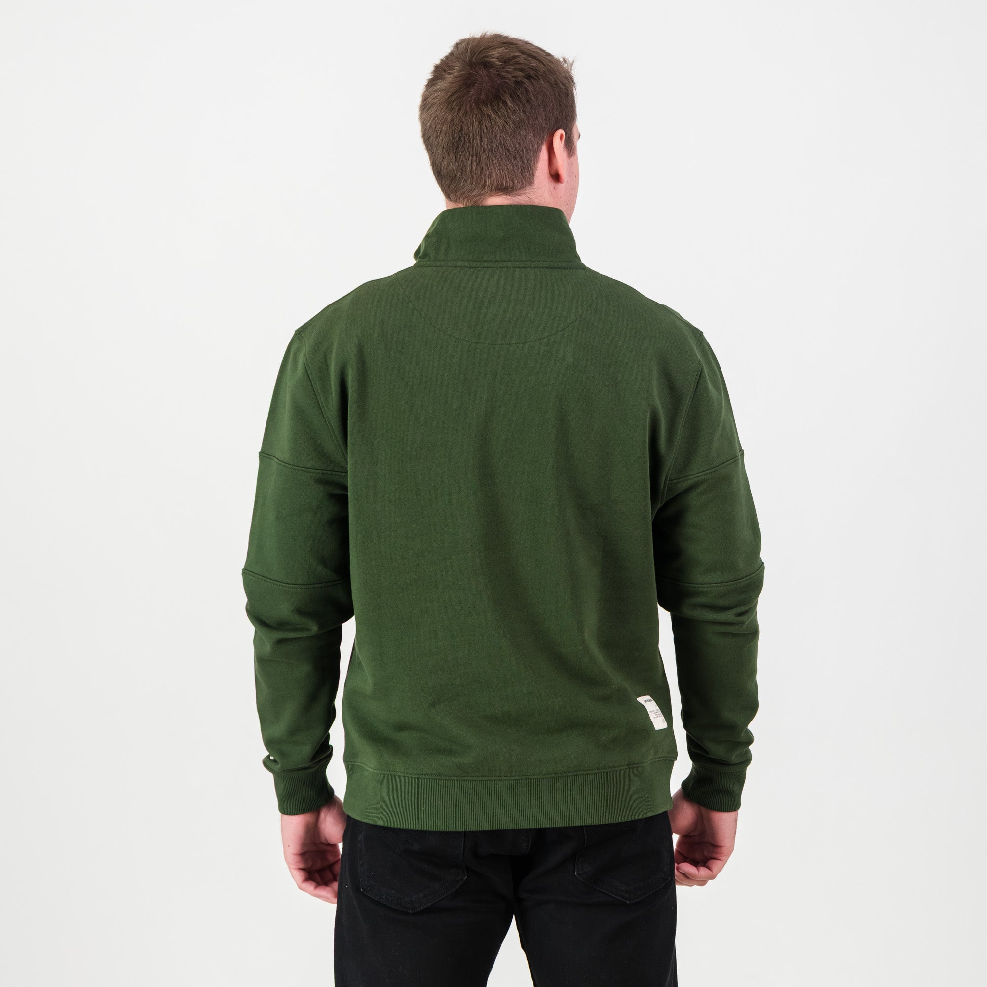 Springboks Word Quarter Zip Sweat - Military Olive - Old School
