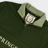 Springboks Word Quarter Zip Sweat - Military Olive - Old School