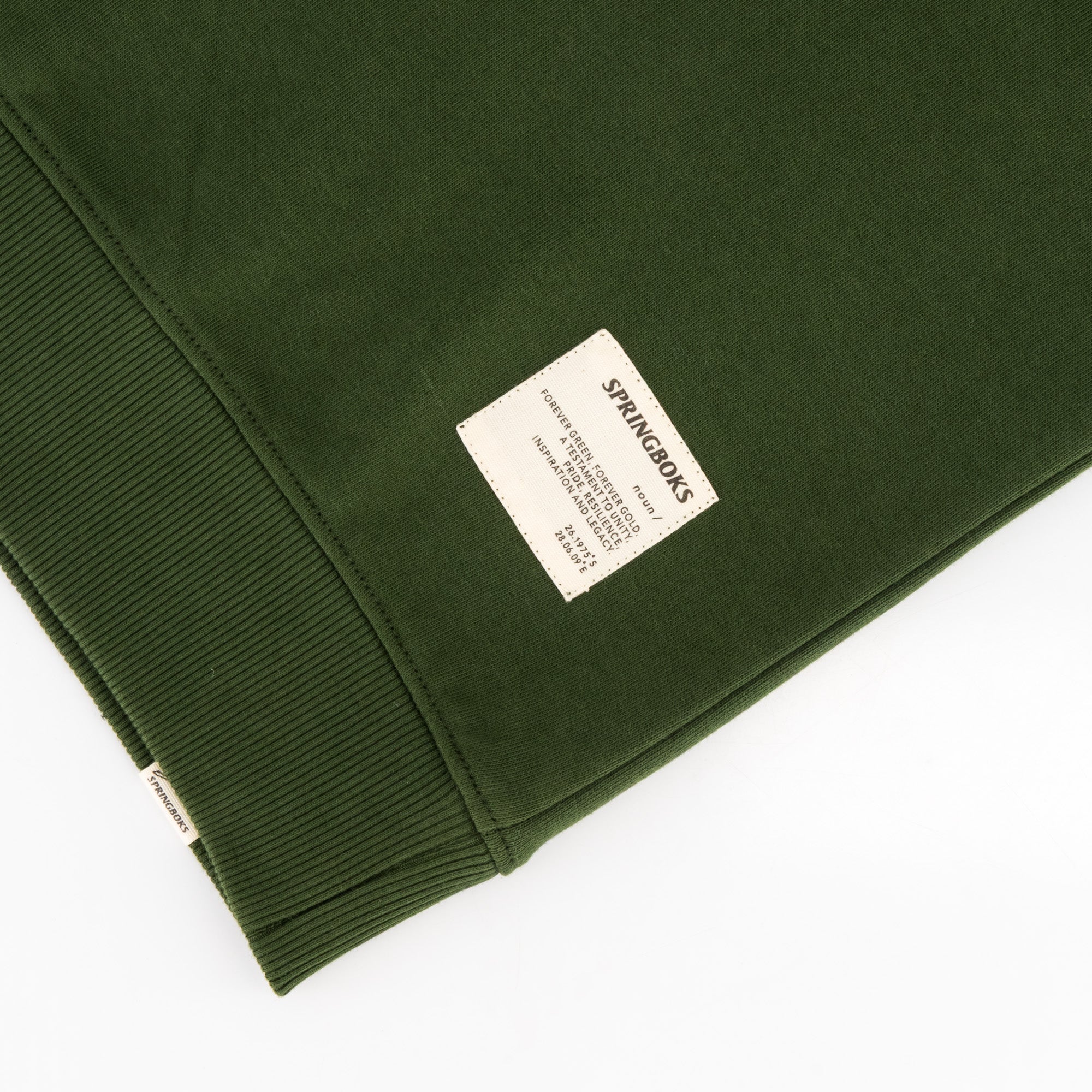 Springboks Word Quarter Zip Sweat - Military Olive - Old School