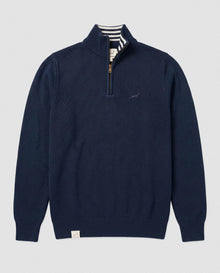 Springboks Premium Quarter Zip Knit-Navy