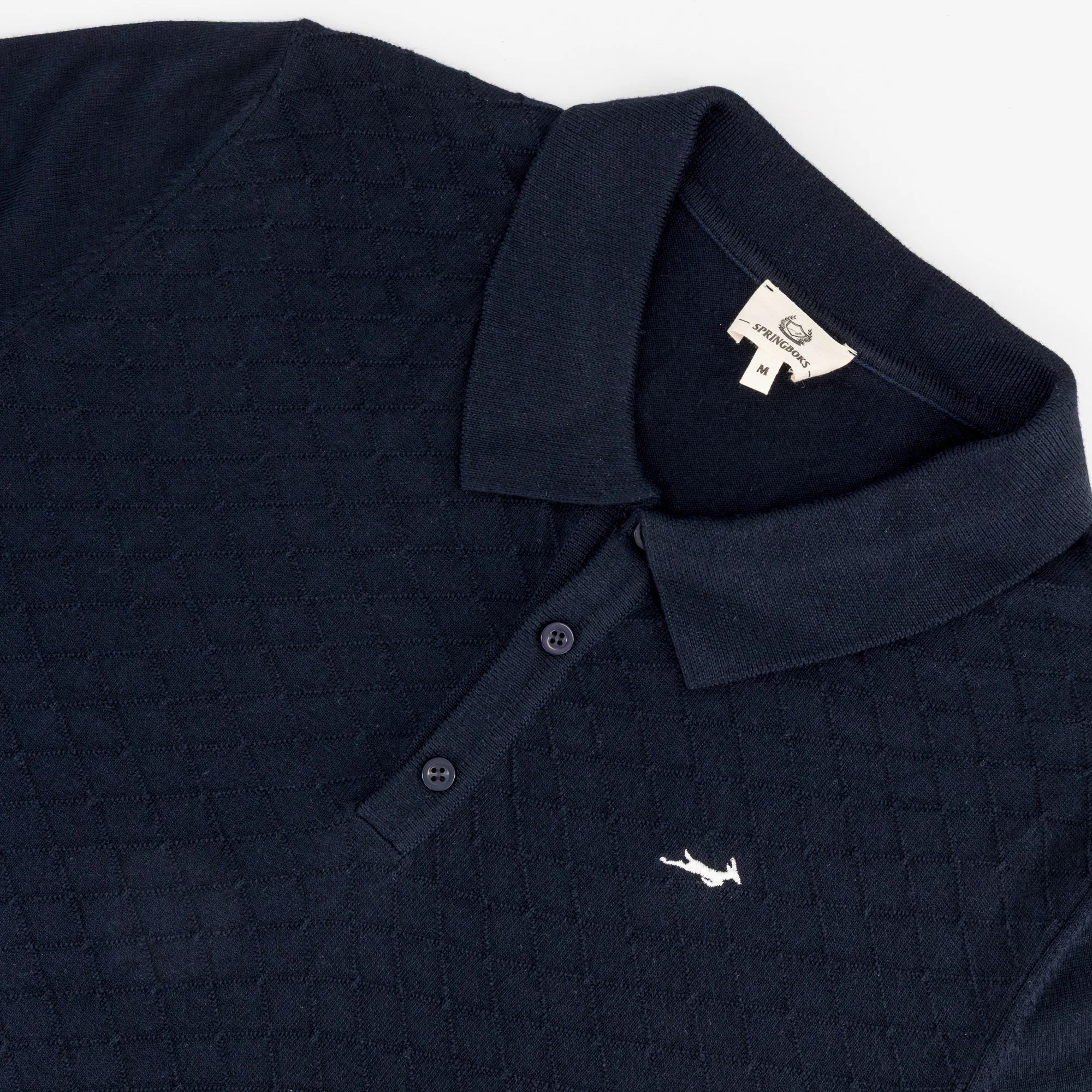 Springboks Diamond Textured Knit SS Polo