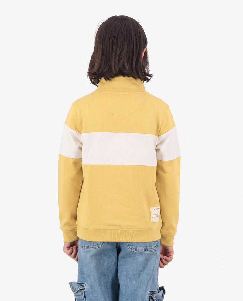 Springboks Kids LS Quarter Zip Sweatshirt-Yellow