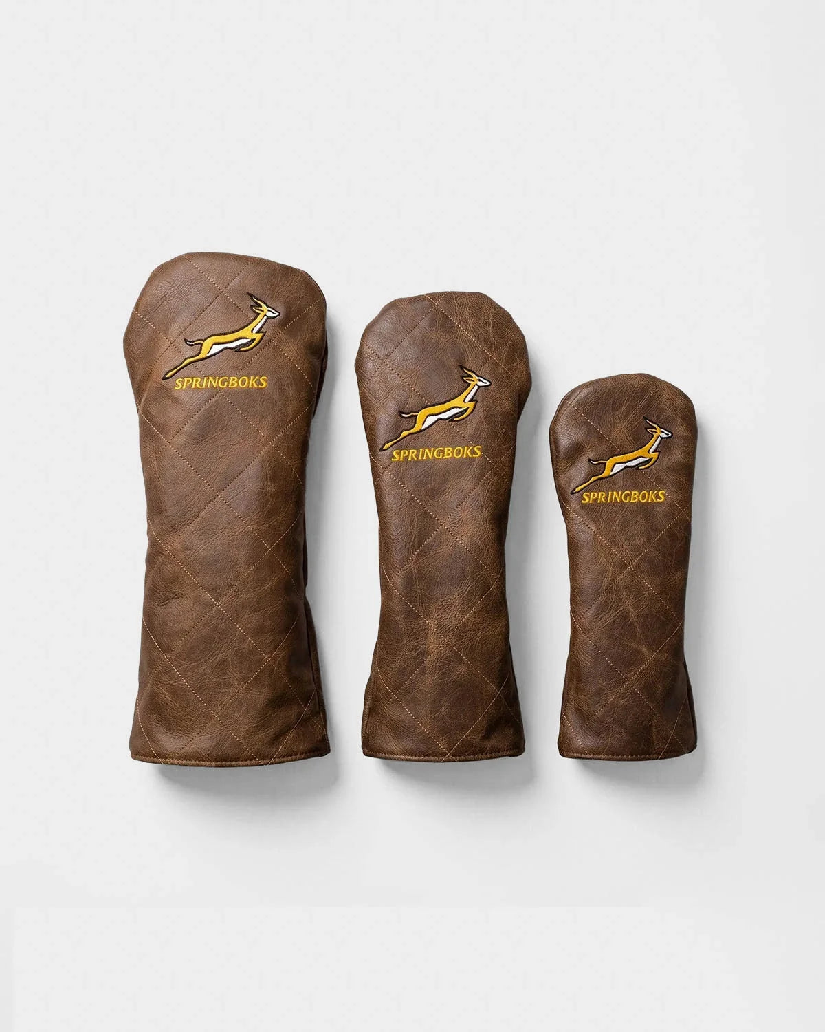 Springboks Leather Golf Cover-Dark Brown