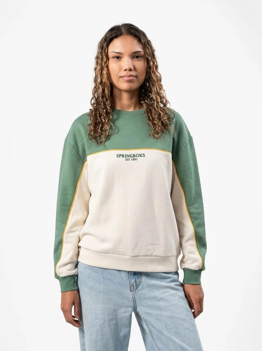 Springboks Retro Colour Block LS Sweatshirt Green