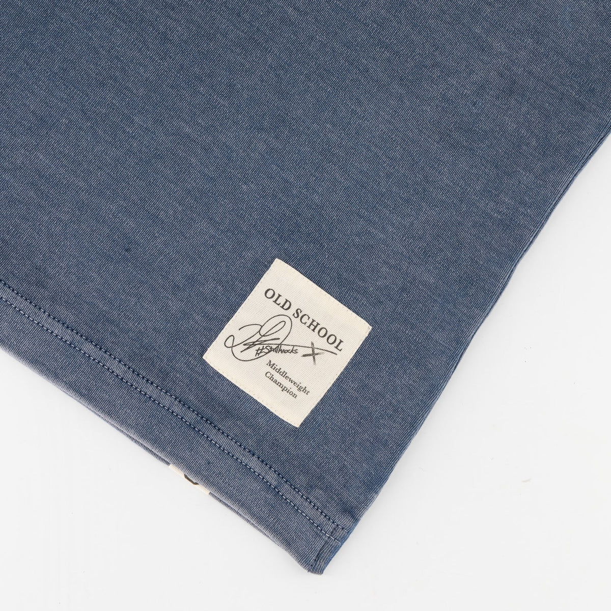 Stillknocks Acid Wash Boxy Crew Tee - Faded Denim - Old School