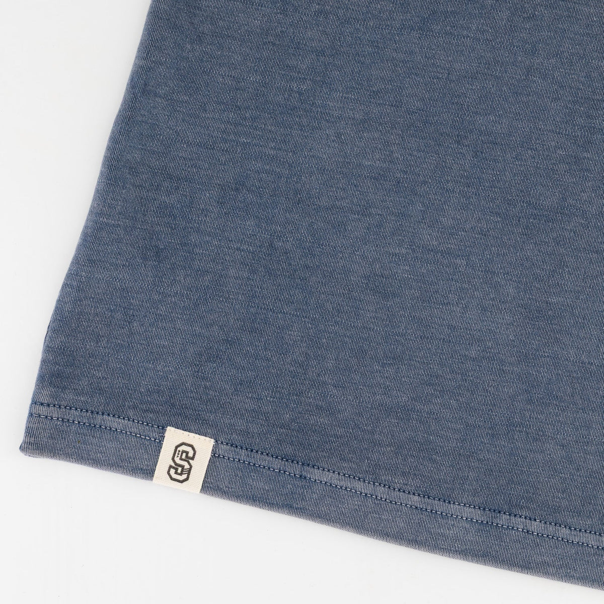 Stillknocks Acid Wash Boxy Crew Tee - Faded Denim - Old School