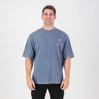 Stillknocks Acid Wash Boxy Crew Tee - Faded Denim - Old School