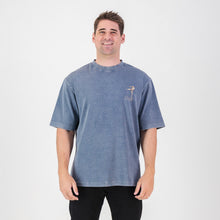 Stillknocks Acid Wash Boxy Crew Tee - Faded Denim - Old School