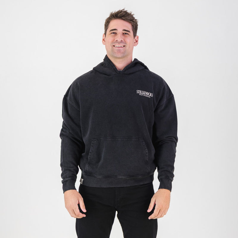 Stillknocks Acid Wash Hoodie Sweat - Black - Old School
